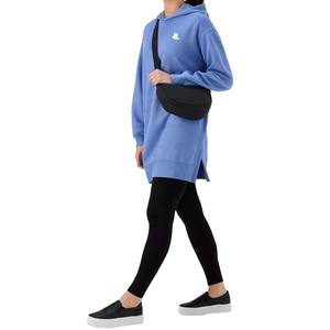 Sudadera con capucha de mujer de color sólido con logotipo personalizado al por mayor liso canguro bolsillo ajustado informal poliéster algodón - Product Image 4