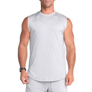 190 Gsm Round Neck Sleeveless Regular Fit Muscle Bodybuilding Fitness Wear Blank Plain Low Price Sportswear Trendy Tank Top - Product Image 4