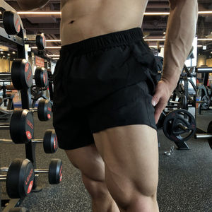 Venta al por mayor de pantalones cortos de entrenamiento de cintura elástica de secado rápido de calidad superior de colores personalizados bolsillos laterales transpirable verano Pantalones cortos de gimnasio para hombres - Product Image 5