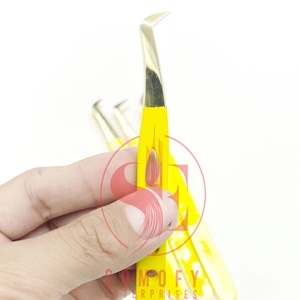 Pinzas Profesionales de Acero Inoxidable para Extensión de Pestañas, Duraderas, Antiestáticas, Punta de 90 Grados, Textura Suave, Nunca se Deslizan - Product Image 4