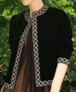 LATEST AND TRENDY PARTY-WEAR JACKET ON SILK FABRIC WITH EMBELLISH OF CRYSTAL BEADS, RESHAM,GLASS STONE WORK @ 2022 - Product Image 1