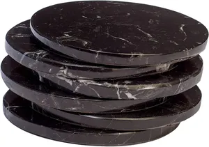 Nouveauté 2025 Ensemble de 4 sous-verres en marbre naturel de style classique écologiques de fabrication européenne Prix de gros Cadeau élégant pour le Nouvel An - Product Image 3