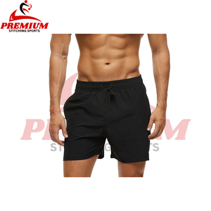 Vente en gros de shorts de plage en maille vierge pour hommes, planche de surf d'été aux couleurs personnalisées, logo personnalisé, avec intérieur en maille - Product Image 4