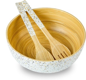 Nouvel article de haute qualité logo personnalisé bols naturels bol en bambou filé ensembles de vaisselle pour la maison et la cuisine fabriqué au Vietnam - Product Image 3