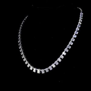 14 K Emerald และรอบตัด Lab ปลูกเพชรสร้อยคอสําหรับผู้หญิงสร้อยคอสร้อยคออย่างเป็นทางการ, เครื่องประดับเจ้าสาวสร้อยคอมรกต - Product Image 3