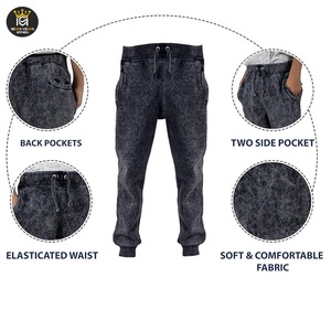 Pantalones de hombre transpirables de secado rápido con lavado ácido y sudor con logotipo personalizado - Product Image 5