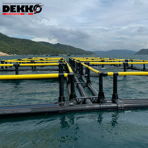 Cage d'aquaculture flottante DEKKO en HDPE noir pour l'élevage de tilapias, conception carrée à double tube, résistante aux tempêtes et au vent, 50 ans - Product Image 2