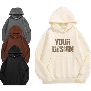 Última YKK Piping Hoodie 500 GSM Fleece Pullover Servicio OEM en blanco Color sólido Sudadera CON CAPUCHA DE MODA Cut & Sew Low MOQ Hoodie - Product Image 4