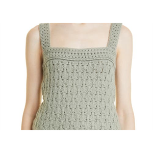 Canotta Vince in Lana e Cashmere Lavorata all'Uncinetto, Stile Casual con Design Senza Cuciture e Decorazione Ricamata, Taglia X-Large, Colore Artichoke - Product Image 5