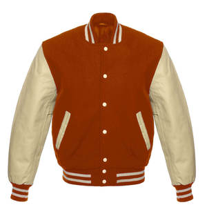 โลโก้ที่กำหนดเองและแขนเสื้อหนังปักลายผ้าขนสัตว์คู่เบสบอลวิทยาลัย - Product Image 2