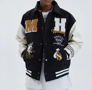 Custom Chenille Embroidery <b>Patch</b> Oversized Letterman Varsity <b>Jacket</b> Mens Outerwear College Baseball <b>Jacket</b> for Men - Product Image 5