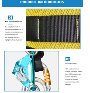 Ce chứng nhận tùy chỉnh an toàn chuyên nghiệp khai thác đầy đủ cơ thể Đôi Dây Buộc làm việc cứu hộ mùa thu bảo vệ bắt giữ dây đeo Polyester - Product Image 3