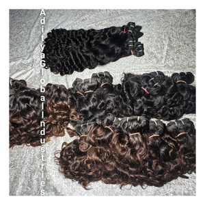 ผมต่อ100% มนุษย์ไม่ผ่านกระบวนการผมชาวอินเดียผมหยิกเป็นผมเรนิสหนังกำพร้าแบบอินเดียไม่ติดถาวร - Product Image 2