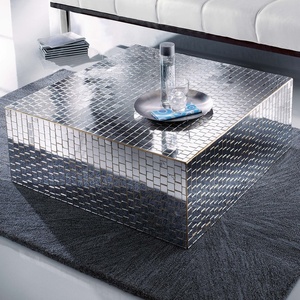 Mesa de Bistró Rectangular de Vidrio y Hierro con Mosaico Marroquí, Hecha a Mano, Ecológica y Reutilizable, para Interiores y Exteriores, de The Craft Exim TCE - Product Image 2