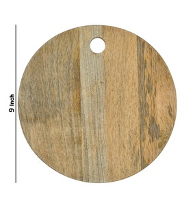 Planche à découper ronde avec trou de suspension, surface épaisse et lisse, idéale pour couper, servir des collations et décorer la cuisine avec style - Product Image 6