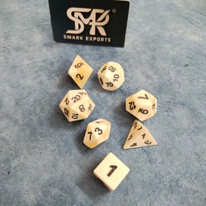 Classic Buffalo Bone Polyhedral <b>Dice</b> Set Handmade for RPG Sessions and Fantasy Board Game Collectors - Product Image 5