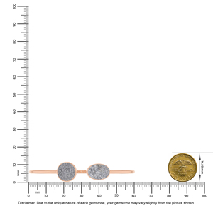 18K Rose Gold Plated High Finish Trendy Adjustable Druzy <b>Silver</b> Twister <b>Bracelet</b> Oval Cab Bezel Setting Unisex Everyday Wear - Product Image 4