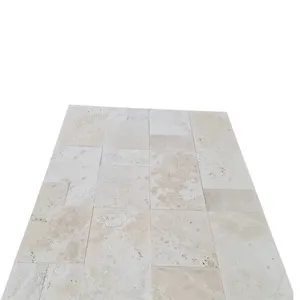 2024 Tralles Travertine Pattern Set Filled Brushed Tumbled Chiseled Edge Made in Turkey Indoor & Outdoor Floors Good quality