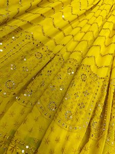 DERNIÈRE CONCEPTEUR FAUX GEORGATTE FIL TRAVAIL LEHENGA CHOLI - Product Image 5