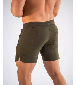 Pantalones cortos de entrenamiento de compresión con logotipo personalizado para hombre Pantalones cortos de gimnasio de malla de patrón sólido con estilo informal de bolsillo - Product Image 5