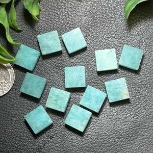 Gema de Amazonita Verde de Grado AAA, Cabujones Naturales Hechos a Mano, Forma Cuadrada Plana en Ambos Lados para la Fabricación de Joyas - Product Image 4