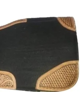 Venta caliente de fieltro de lana negro Premium de Nueva Zelanda/almohadilla de sillín occidental Vardhman, diseño de parche de cuero al por mayor fabricantes - Product Image 1