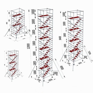गर्म 2-10 मीटर बहुउद्देशीय एल्यूमीनियम मचान टावर निर्माण के लिए एल्यूमीनियम मोबाइल मचान - Product Image 4