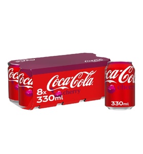 Boisson gazeuse classique Coca-Cola Cherry originale, canette en aluminium de 330 ml, boisson gazeuse sucrée pour la distribution au détail et en gros - Product Image 2