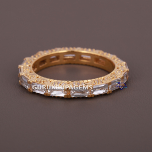 Joyería lujosa de moda brillante Plata de Ley 925 Moissanite Diamond VVS Clarity Wedding Band para mujeres - Product Image 1