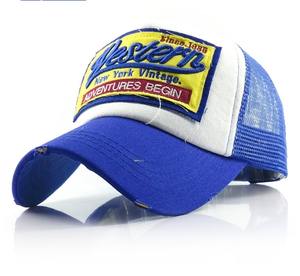 Sombrero deportivo de malla desgastada con borde curvo y parche tejido personalizado, moda clásica y Vintage para uso en exteriores, hecho en proveedor de Vietnam - Product Image 2