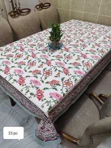 Estampado floral hecho a mano 100% algodón Heritage mantel bloque hecho a mano impreso tradicional rectángulo Diseño Artesanal cubierta - Product Image 6