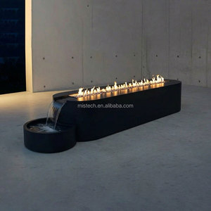 Fuente de Agua Contemporánea de Acero Inoxidable con Diseño de Llama de Fuego y Cascada para Jardín y Paisajismo Exterior - Product Image 5