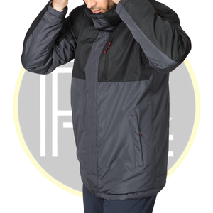 Veste parka d'hiver à capuche pour homme Manteau d'extérieur isolé résistant à l'eau Poignets réglables avec plusieurs poches par temps froid - Product Image 3