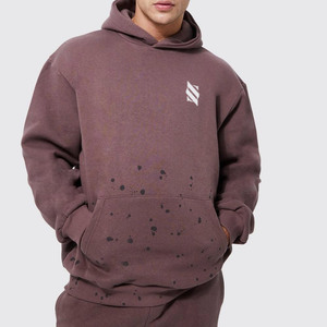 Nuevo patrón sólido de moda desgastado manga larga chándales de invierno 100% algodón polar transpirable Streetwear conjuntos - Product Image 3