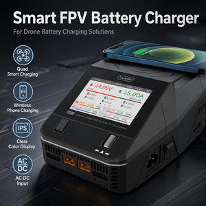 ToolkitRC Q6AC 4 Channel 1200W DC 400W AC 15A Smart Balance LiPo Battery Charger for FPV <b>RC</b> <b>Drone</b> Car - Product Image 2