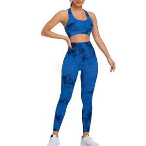 Nouvel ensemble élégant 2 pièces de leggings et soutien-gorge de sport en Spandex/Nylon pour femme, idéal pour le yoga, avec tissu extensible quatre directions et anti-transpiration - Product Image 1