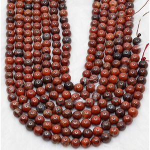 Cuentas Redondas de Jaspe Poppy de Grado Puro Curativo de Calidad Premium, Superficie Lisa, 8mm, para Fabricación de Joyas de Anshul Impex - Product Image 1