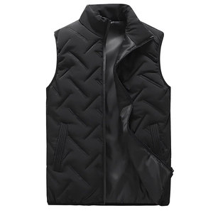 Chaleco acolchado de invierno para hombre, sin mangas, de algodón suave, con cuello alto, cierre de cremallera, patrón liso, uniforme deportivo para empresas, Mono Riders - Product Image 1
