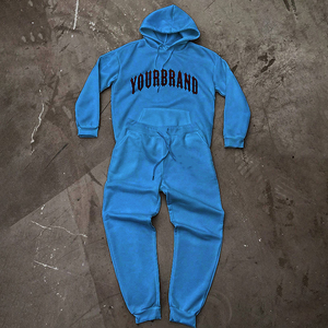 Ensemble survêtement jogging léger à coupe régulière pour homme, sweat-shirt et pantalon de survêtement imprimés personnalisés, pour l'hiver - Product Image 5