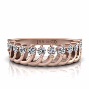 Nouvelle arrivée bague de mariage en argent sterling 925 avec diamant rond plaqué or rose et couronne pour femme au meilleur prix - Product Image 1