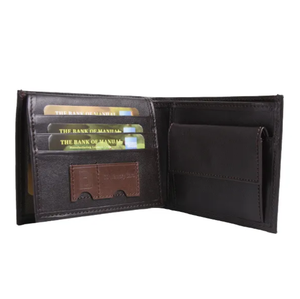 Personalizado de alta calidad de los hombres tarjetero cartera Mini Smart Slim de cuero genuino monedero cierre plegable ligero de longitud corta - Product Image 2