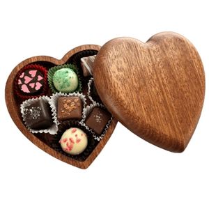กล่องเก็บช็อกโกแลตทำจากไม้ธรรมชาติทำมือรูปหัวใจของขวัญวันวาเลนไทน์ขายส่งจากเวียดนาม - Product Image 1