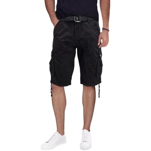 Pantalones cortos deportivos cómodos para hombre, pantalones cortos Cargo negros de algodón orgánico súper seco con seis bolsillos, patrón sólido, versátil a la moda - Product Image 1