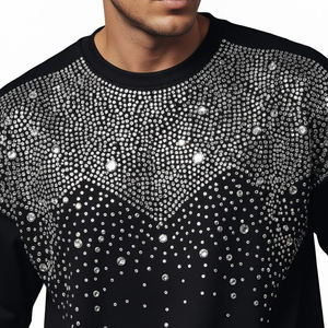 Camisetas de Hombre con Pedrería, Estilo Oversize, Nueva Colección, Servicio OEM, Camisetas de Hombre con Pedrería, Estilo Oversize, para Venta en Línea - Product Image 6