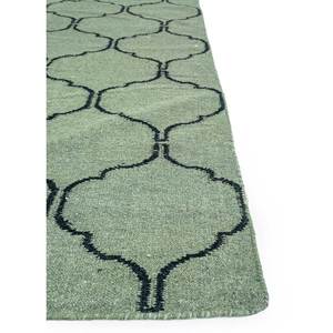 พรมขนสัตว์ทอมือสีเขียว Indusbar รุ่น Dwrm-119 รูปทรงสี่เหลี่ยมผืนผ้า ลายทางสำหรับห้องโถง ห้องนั่งเล่น และรถยนต์ พรมปูพื้นทำจากปอกระเจา ทนทาน - Product Image 4