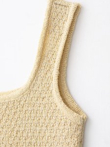 ZATRHMBM Autumn Women's 2025 New Fashion Breathable <b>Sequins</b> Knitted Short Tank <b>Tops</b> Retro Suspenders Solid Color Casual Vest - Product Image 6