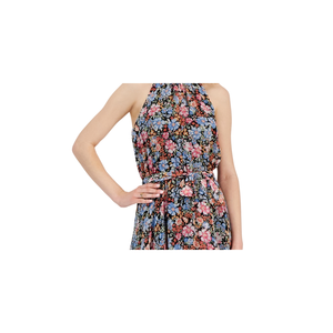 INC International Concepts Abito Midi Nero da Donna Taglia 14 con Stampa Floreale in Chiffon, Silhouette a Trapezio, Vita Naturale - Product Image 2