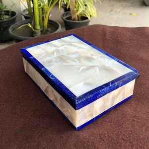 Joyero de mármol de calidad india con Material de piedra de brillo blanco para almacenamiento y pendientes Embalaje de cartón superior decorativo - Product Image 2