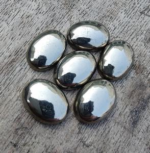 Genuine3A + Cabochon ovale en pyrite naturelle de qualité supérieure Calibré à dos plat Pierres précieuses de toutes tailles disponibles au taux de vrac - Product Image 2