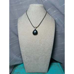 Peggy Skeets Blue Moon Turquoise & Sterling <b>Silver</b> Pendant with Bezel Setting Inlay Technology - Product Image 6